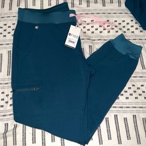 Fig Scrub joggers Caribbean blue